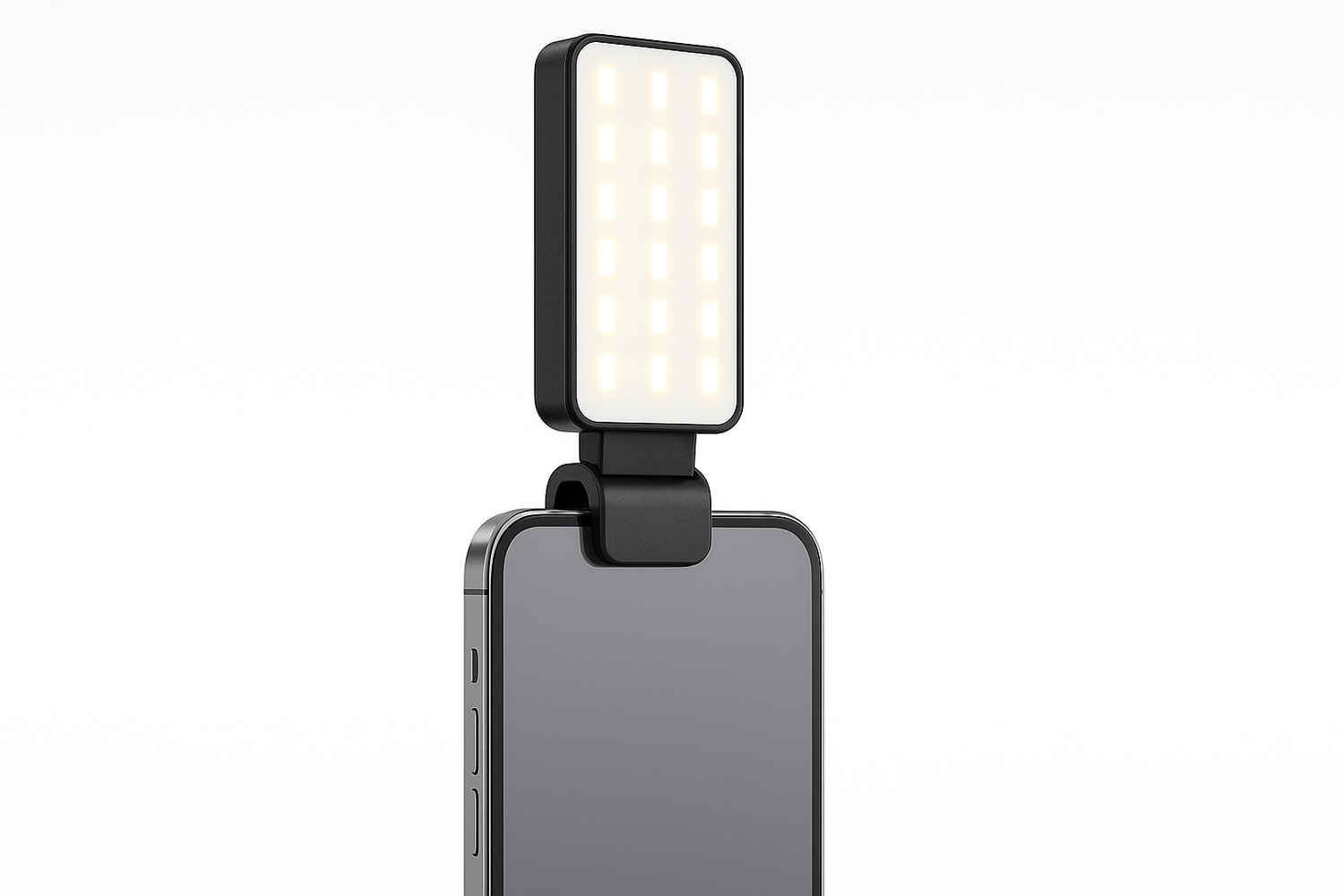 una luz clip led para celular que sea rectangular y vertical 